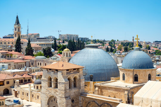 Church of the Holy Sepulchre and buildings in the Old City, Jerusalem