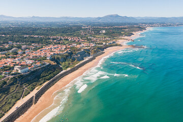 Surf session in Côtes des basques beach, Biarritz, Basque country, France
