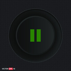 pause flat sign. Single flat icon on black background