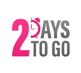 2 day to go in modern style. Special offer badge. Web design. Sale tag. Vector illustration.