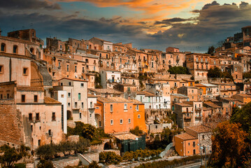 Fototapeta na wymiar Overview of the city of Ragusa