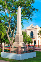 Fototapeta na wymiar Father Conyedo Monolith from colonial times located in Santa Clara, Cuba