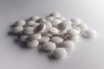 Fototapeta na wymiar Medical tablets spread on the table