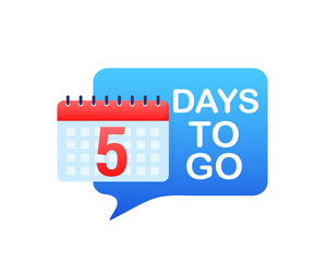 5 days to go in modern style. Special offer badge. Web design. Sale tag. Vector illustration.