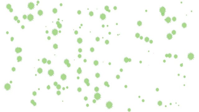Seamless funny pattern with bacteria and virus. Multiple microbe organisms floating over white background.