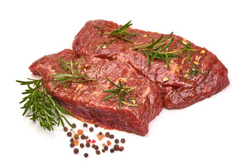 Beef meat, ready to cook, isolated on a white background