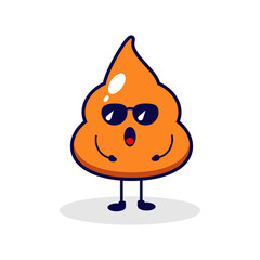 Poop cool cute character illustration