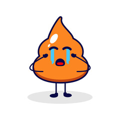 Poop cry cute character illustration