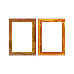 Vintage antique gold beautiful rectangular frames. Set of squared golden vintage wooden frame for your design. Vintage cover. Place for text. Template vector illustration.