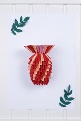 Czerwony ananas origami