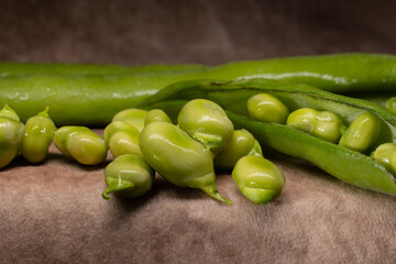 Scene of fresh beans from the traditional garden, freshly harvested and green, green food very healthy and good for diets and slimming.