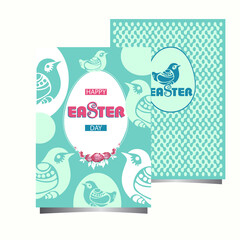 Happy Easter postcard with birds