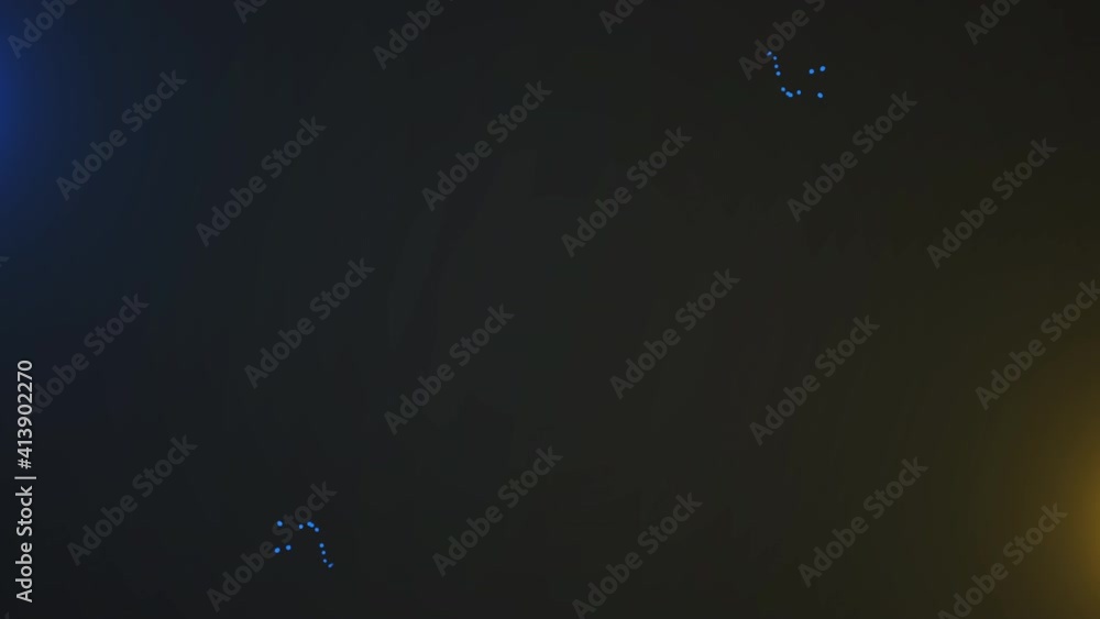 Aufkleber yellow morphing in blue particles round opening motion graphic composition. abstract particle moveme