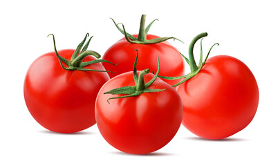 Tomatoes isolated on white background with clipping path