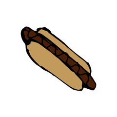 Hand drawn hot dog vector