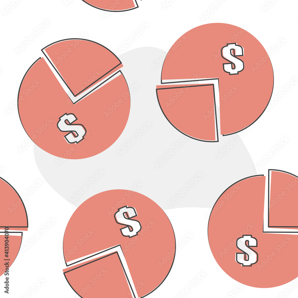 Poster vector image of a circle with a carved sector. vector icon of a pie chart of the division of money c