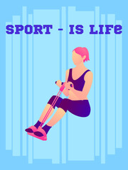 an athlete in training does an exercise, sport is life workout stretching 