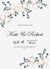 Romantic background with roses and leaves