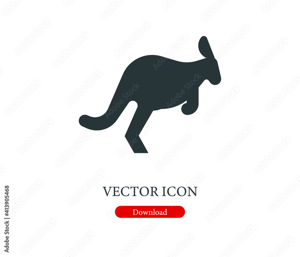 Poster kangaroo vector icon. editable stroke. linear symbol for use on web design and mobile apps, logo. sy