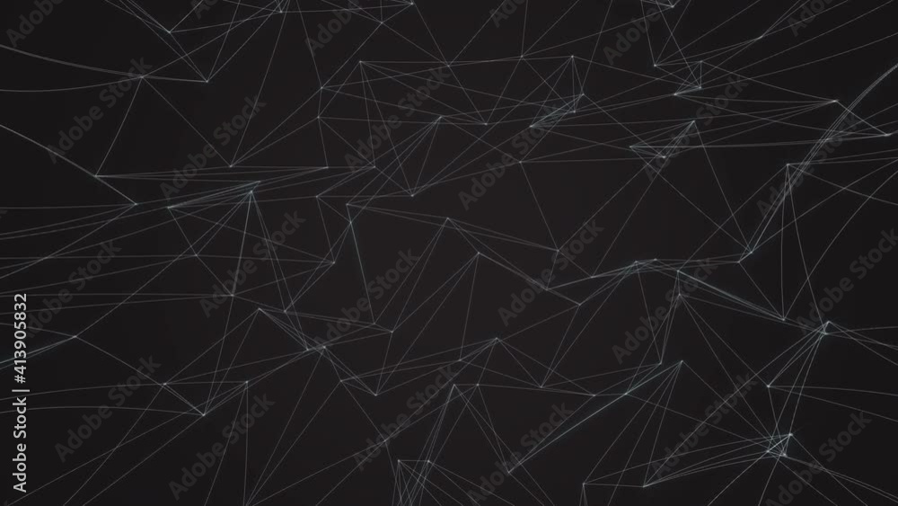 Aufkleber minimal geometric net with light blue triangular elements and glowing triangle tops. abstract polygo