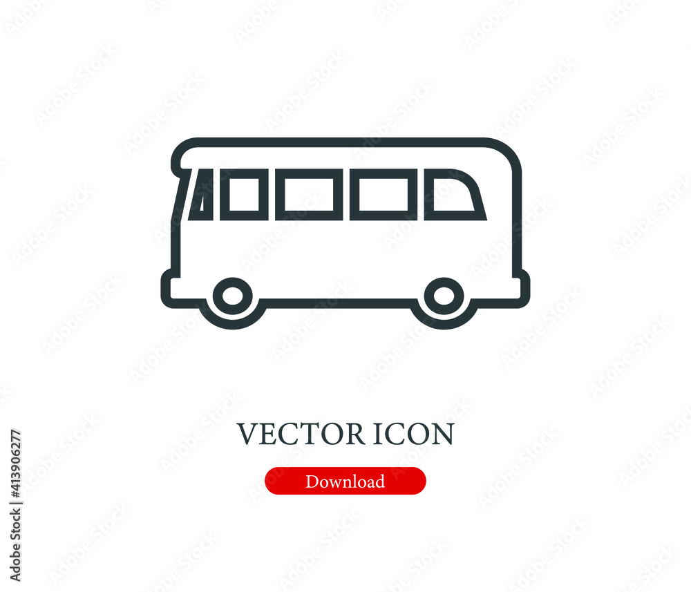 Poster bus vector icon. editable stroke. linear symbol for use on web design and mobile apps, logo. symbol 