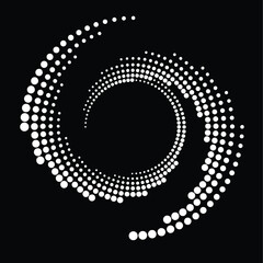 Halftone dots in circle form. round logo . vector dotted frame . design element