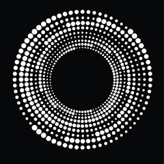 Halftone dots in circle form. round logo . vector dotted frame . design element