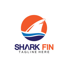 Shark fin logo vector illustration design template.Shark Logo Template-Vector illustration