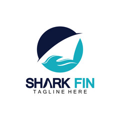 Shark fin logo vector illustration design template.Shark Logo Template-Vector illustration