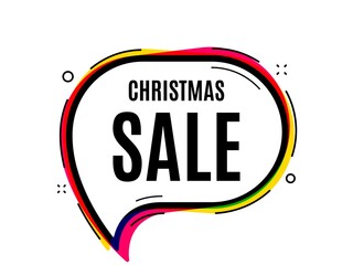 Christmas Sale. Speech bubble vector banner. Special offer price sign. Advertising Discounts symbol. Thought or dialogue speech balloon shape. Christmas sale chat think bubble. Vector