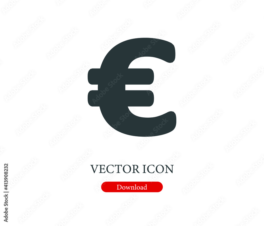 Poster euro vector icon. editable stroke. linear symbol for use on web design and mobile apps, logo. symbol