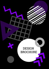 Geometric cover design. Fashionable bright cover, banner, poster, booklet. Abstract background in the style of Memphis. Creative colors
