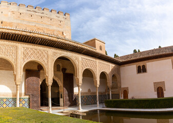 Fototapeta premium the Patio de Arrayanes in the Nazaries Palace in the Alhambra in Granada