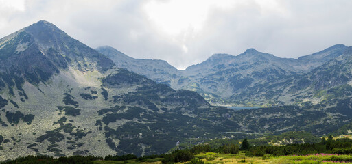 Pirin Mountains panorama, Bulgaria, summer landscape, august 2020
