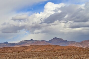 Naklejka na ściany i meble Winter storm clouds at Death Valley National Park