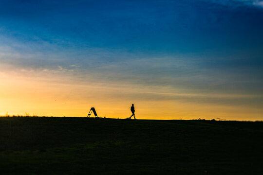 Silhouette walk at Sunset