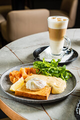 tasty breakfast in the cafe