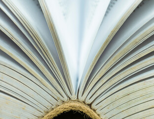 Macro picture with an old open book