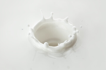 Milk splash on white background