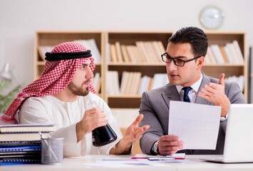 Diverse business concept with arab businessman