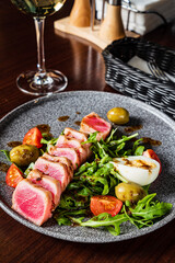 tuna steak with fresh salad