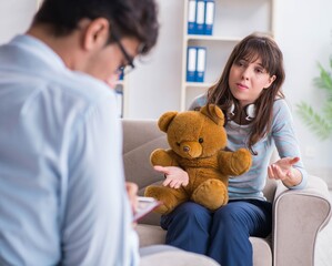 Patient visiting psychiatrist doctor for examination