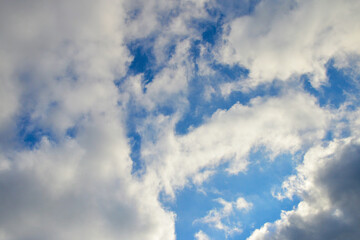 Gloomy clouds against the blue sky.