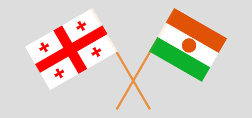 Crossed flags of Georgia and the Niger