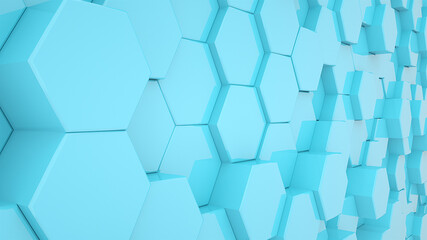 Obraz na płótnie Canvas Multiple blue hexagons forming an abstract background