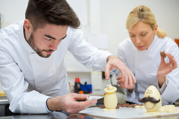 working on delicious chocolate and confectionery