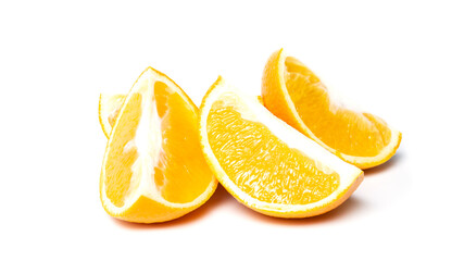 fresh, juicy sliced orange on a light background