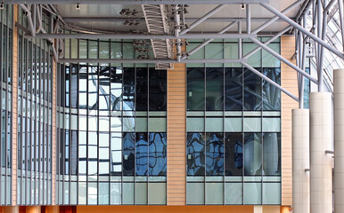 Supergraphics of the interior of a large-scale room