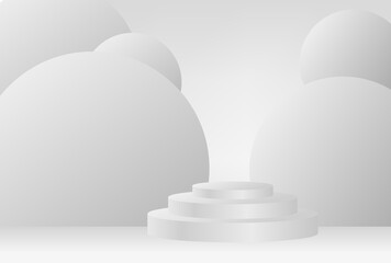 Product presentation. Abstract minimal scene with podium. Mock up, show cosmetic product display