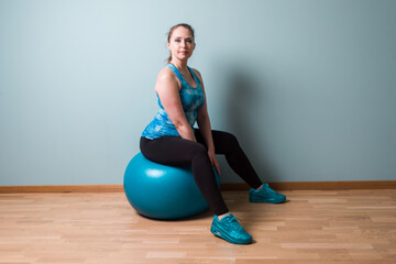 Self relaxation time at home on blue fitball